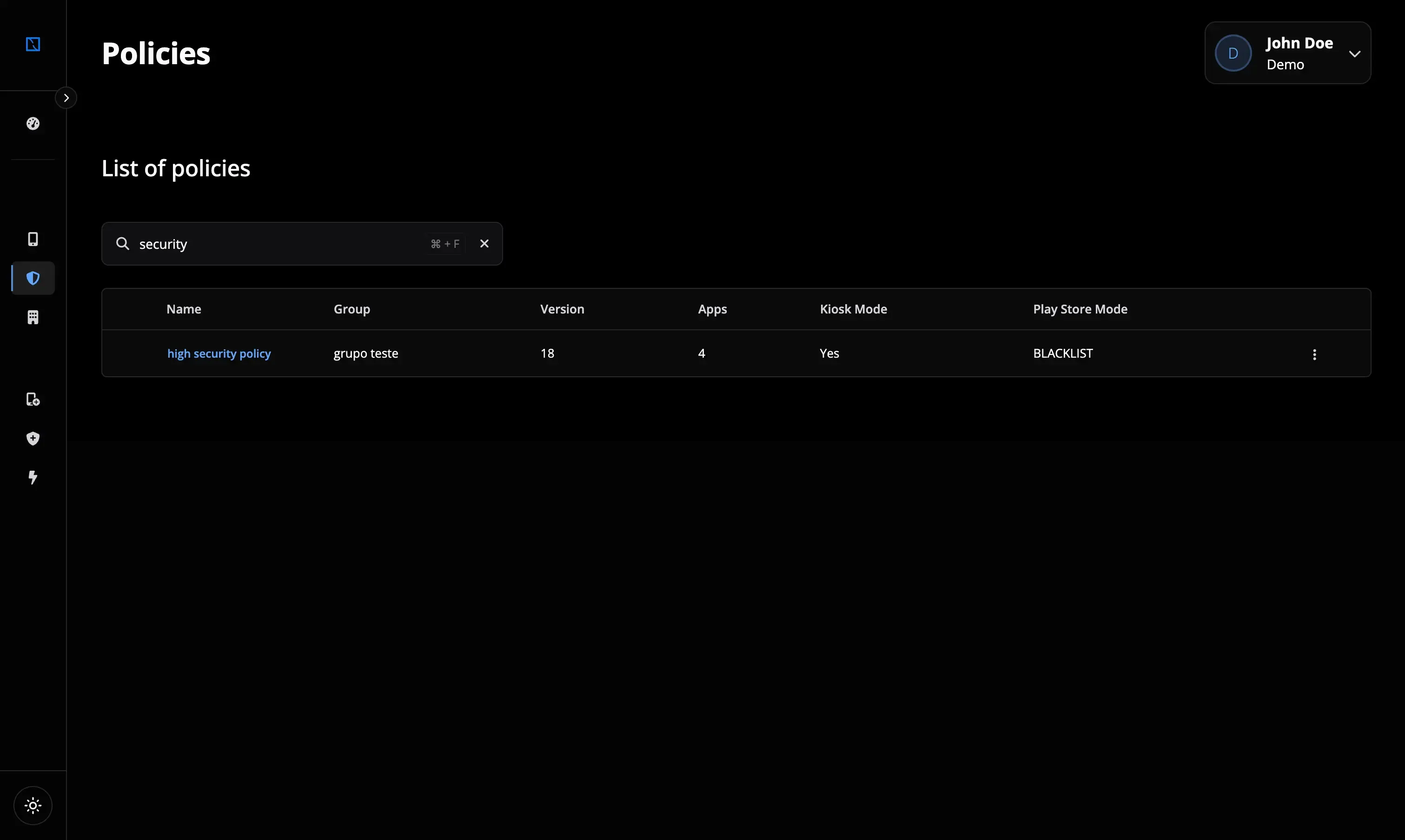 screenshot of nomid mdm dashboard step 1 of configuring time fence